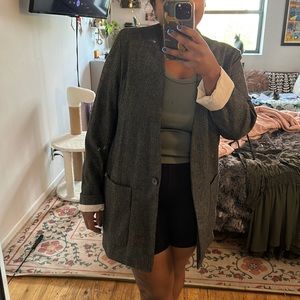 zara woman oversized grey blazer